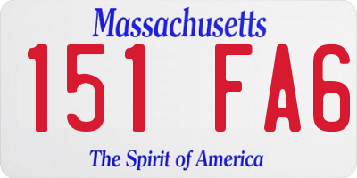 MA license plate 151FA6