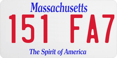 MA license plate 151FA7