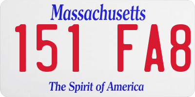 MA license plate 151FA8
