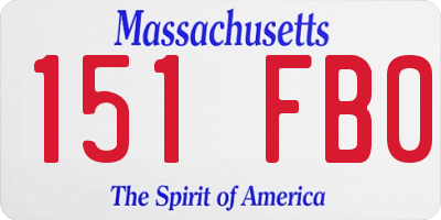 MA license plate 151FB0