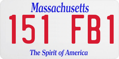 MA license plate 151FB1