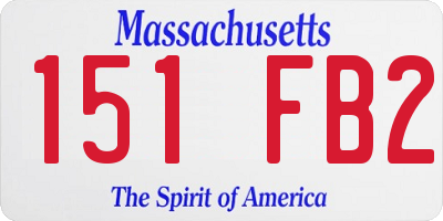 MA license plate 151FB2