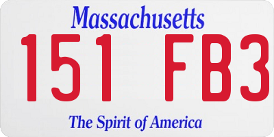 MA license plate 151FB3