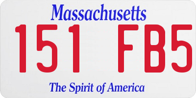 MA license plate 151FB5