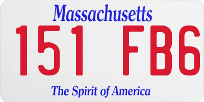 MA license plate 151FB6