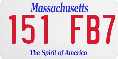 MA license plate 151FB7