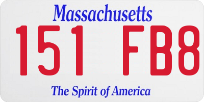 MA license plate 151FB8