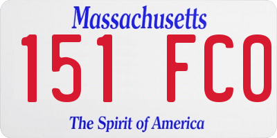 MA license plate 151FC0
