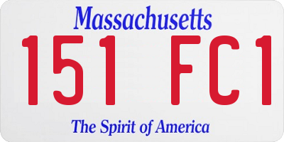 MA license plate 151FC1