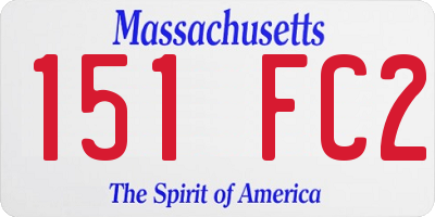 MA license plate 151FC2