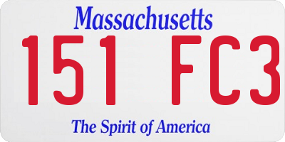 MA license plate 151FC3