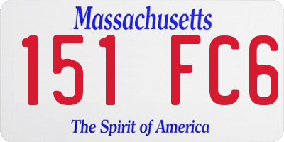 MA license plate 151FC6