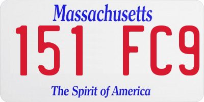 MA license plate 151FC9