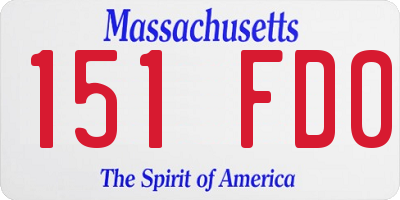 MA license plate 151FD0