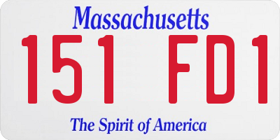 MA license plate 151FD1