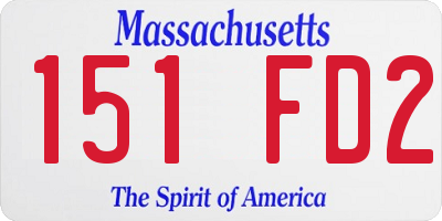 MA license plate 151FD2
