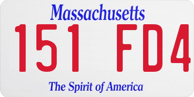 MA license plate 151FD4