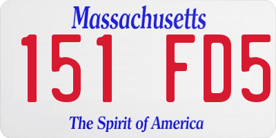 MA license plate 151FD5