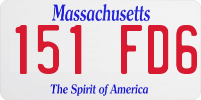 MA license plate 151FD6