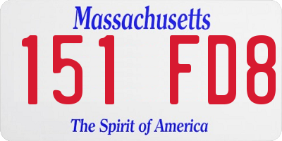 MA license plate 151FD8