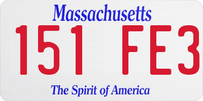 MA license plate 151FE3