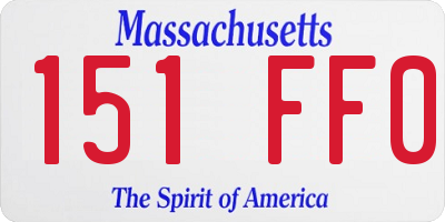 MA license plate 151FF0