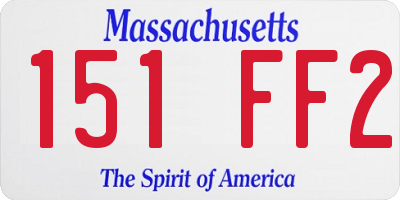 MA license plate 151FF2