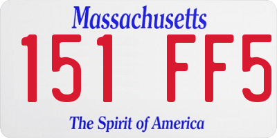 MA license plate 151FF5