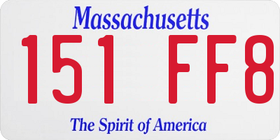 MA license plate 151FF8