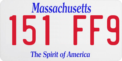 MA license plate 151FF9