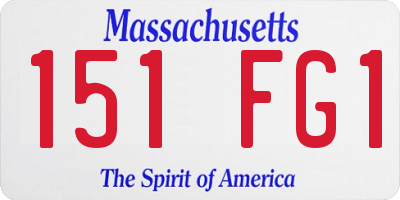 MA license plate 151FG1