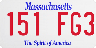 MA license plate 151FG3