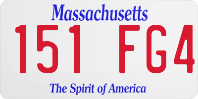 MA license plate 151FG4