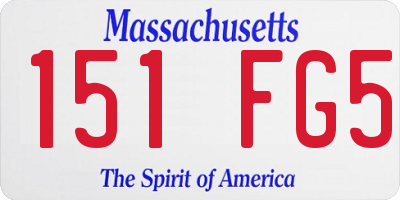 MA license plate 151FG5
