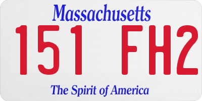 MA license plate 151FH2