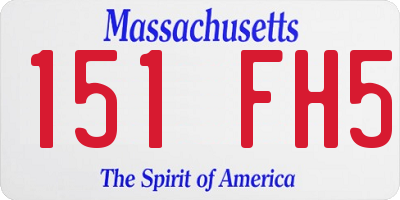 MA license plate 151FH5