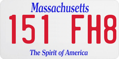 MA license plate 151FH8