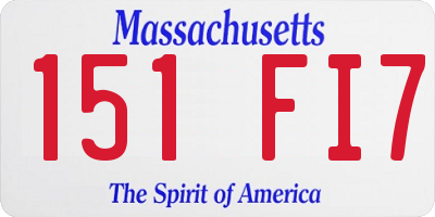 MA license plate 151FI7
