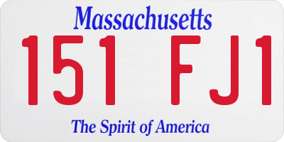 MA license plate 151FJ1