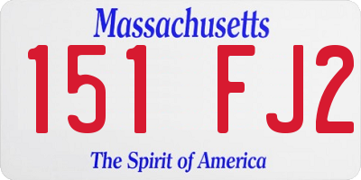 MA license plate 151FJ2