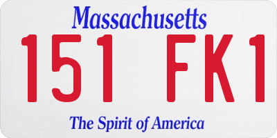 MA license plate 151FK1