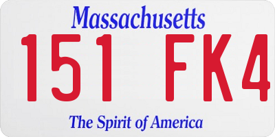 MA license plate 151FK4
