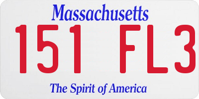 MA license plate 151FL3