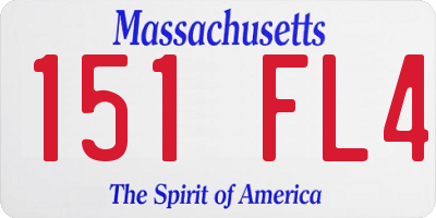 MA license plate 151FL4