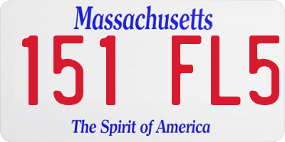 MA license plate 151FL5