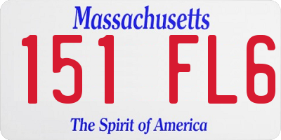 MA license plate 151FL6