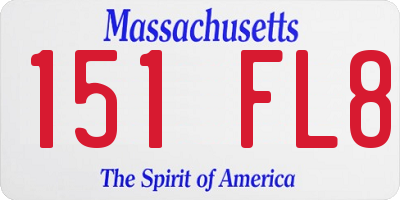MA license plate 151FL8