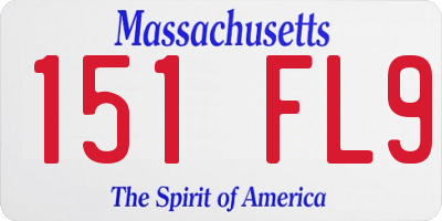 MA license plate 151FL9