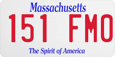 MA license plate 151FM0
