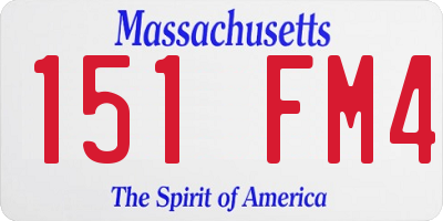 MA license plate 151FM4